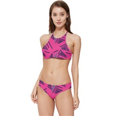 Abstract Pattern Geometric Backgrounds   Banded Triangle Bikini Set by Eskimos