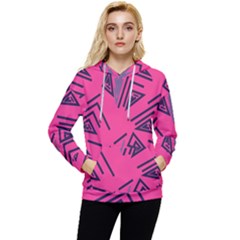 Abstract Pattern Geometric Backgrounds   Women s Lightweight Drawstring Hoodie