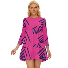 Abstract Pattern Geometric Backgrounds   Long Sleeve Babydoll Dress