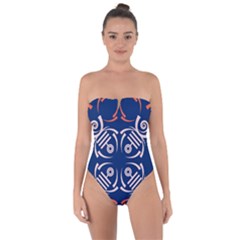 Abstract Pattern Geometric Backgrounds   Tie Back One Piece Swimsuit by Eskimos