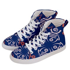 Abstract Pattern Geometric Backgrounds   Men s Hi-top Skate Sneakers by Eskimos