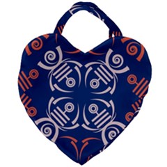 Abstract Pattern Geometric Backgrounds   Giant Heart Shaped Tote by Eskimos