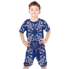 Abstract Pattern Geometric Backgrounds   Kids  Tee And Shorts Set by Eskimos