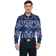 Abstract Pattern Geometric Backgrounds   Men s Long Sleeve Pocket Shirt 