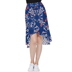 Abstract Pattern Geometric Backgrounds   Frill Hi Low Chiffon Skirt by Eskimos