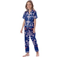 Abstract Pattern Geometric Backgrounds   Kids  Satin Short Sleeve Pajamas Set