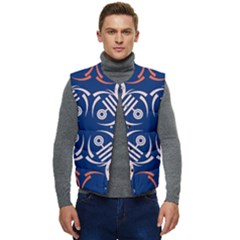 Abstract Pattern Geometric Backgrounds   Men s Short Button Up Puffer Vest	 by Eskimos