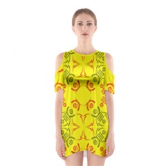 Abstract Pattern Geometric Backgrounds   Shoulder Cutout One Piece Dress by Eskimos