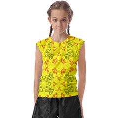 Abstract Pattern Geometric Backgrounds   Kids  Raglan Cap Sleeve Tee