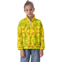 Abstract Pattern Geometric Backgrounds   Kids  Half Zip Hoodie