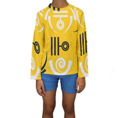 Abstract Pattern Geometric Backgrounds   Kids  Long Sleeve Swimwear by Eskimos