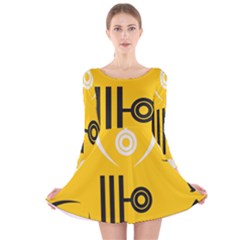 Abstract Pattern Geometric Backgrounds   Long Sleeve Velvet Skater Dress