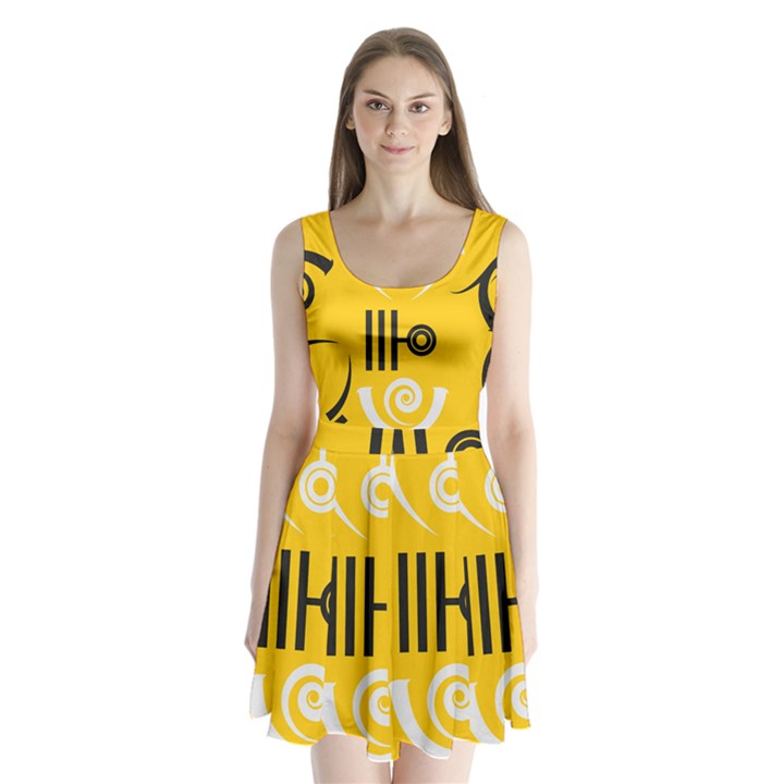 Abstract pattern geometric backgrounds   Split Back Mini Dress 