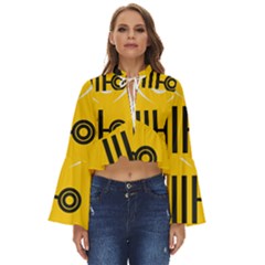 Abstract Pattern Geometric Backgrounds   Boho Long Bell Sleeve Top