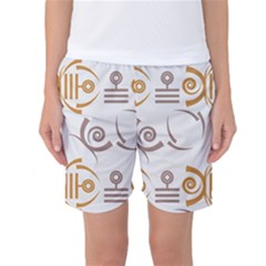 Abstract Pattern Geometric Backgrounds   Women s Basketball Shorts by Eskimos