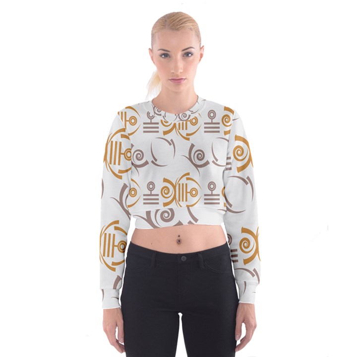 Abstract pattern geometric backgrounds   Cropped Sweatshirt