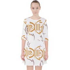 Abstract Pattern Geometric Backgrounds   Quarter Sleeve Pocket Dress by Eskimos