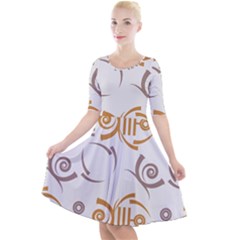 Abstract Pattern Geometric Backgrounds   Quarter Sleeve A-line Dress by Eskimos