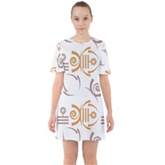 Abstract Pattern Geometric Backgrounds   Sixties Short Sleeve Mini Dress by Eskimos