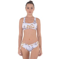 Abstract Pattern Geometric Backgrounds   Criss Cross Bikini Set