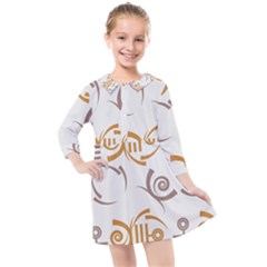 Abstract Pattern Geometric Backgrounds   Kids  Quarter Sleeve Shirt Dress by Eskimos