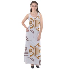 Abstract Pattern Geometric Backgrounds   Sleeveless Velour Maxi Dress by Eskimos