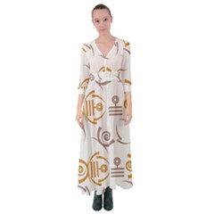 Abstract Pattern Geometric Backgrounds   Button Up Maxi Dress by Eskimos