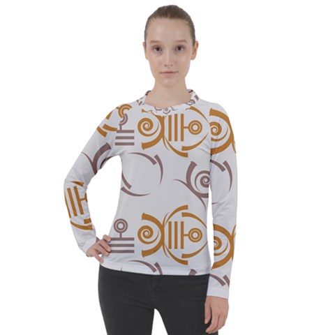 Abstract Pattern Geometric Backgrounds   Women s Pique Long Sleeve Tee by Eskimos