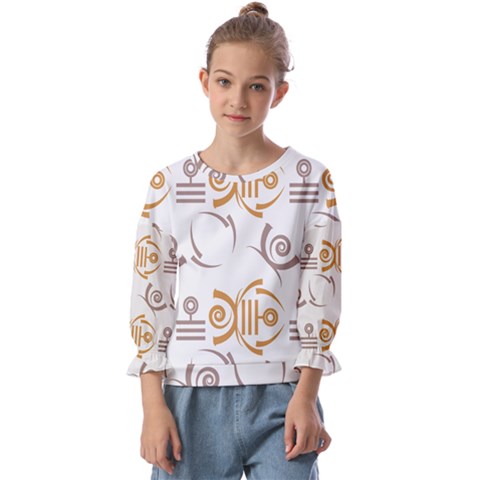 Abstract Pattern Geometric Backgrounds   Kids  Cuff Sleeve Top by Eskimos