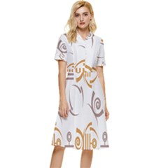 Abstract Pattern Geometric Backgrounds   Button Top Knee Length Dress by Eskimos