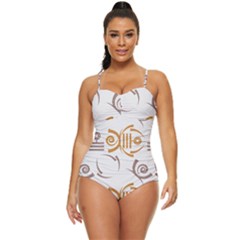 Abstract Pattern Geometric Backgrounds   Retro Full Coverage Swimsuit by Eskimos