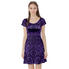 Abstract Pattern Geometric Backgrounds   Short Sleeve Skater Dress by Eskimos