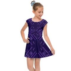 Abstract Pattern Geometric Backgrounds   Kids  Cap Sleeve Dress by Eskimos