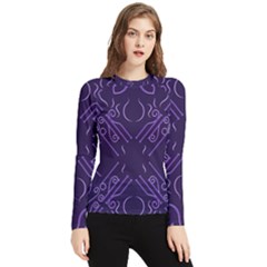 Abstract Pattern Geometric Backgrounds   Women s Long Sleeve Rash Guard