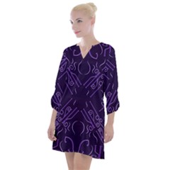 Abstract Pattern Geometric Backgrounds   Open Neck Shift Dress by Eskimos