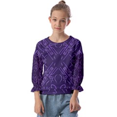 Abstract Pattern Geometric Backgrounds   Kids  Cuff Sleeve Top