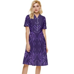 Abstract Pattern Geometric Backgrounds   Button Top Knee Length Dress by Eskimos