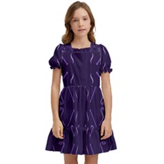 Abstract Pattern Geometric Backgrounds   Kids  Puff Sleeved Dress