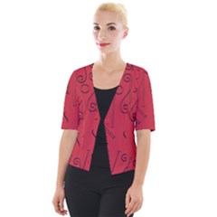 Abstract Pattern Geometric Backgrounds   Cropped Button Cardigan by Eskimos