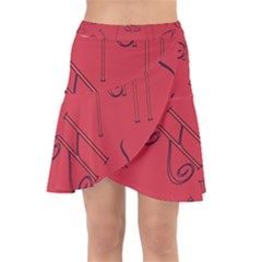 Abstract Pattern Geometric Backgrounds   Wrap Front Skirt by Eskimos