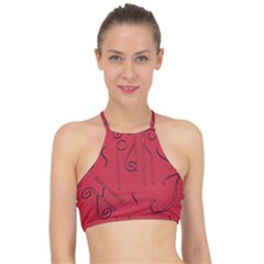 Abstract Pattern Geometric Backgrounds   Racer Front Bikini Top by Eskimos