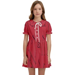 Abstract Pattern Geometric Backgrounds   Kids  Sweet Collar Dress