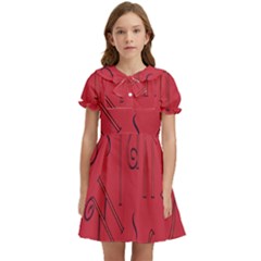 Abstract Pattern Geometric Backgrounds   Kids  Bow Tie Puff Sleeve Dress by Eskimos