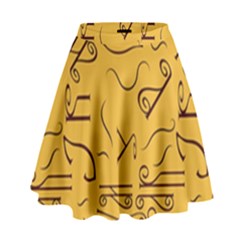 Abstract Pattern Geometric Backgrounds   High Waist Skirt by Eskimos