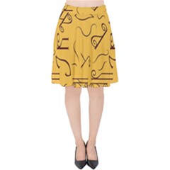 Abstract Pattern Geometric Backgrounds   Velvet High Waist Skirt by Eskimos