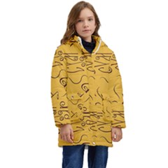 Abstract Pattern Geometric Backgrounds   Kid s Hooded Longline Puffer Jacket by Eskimos