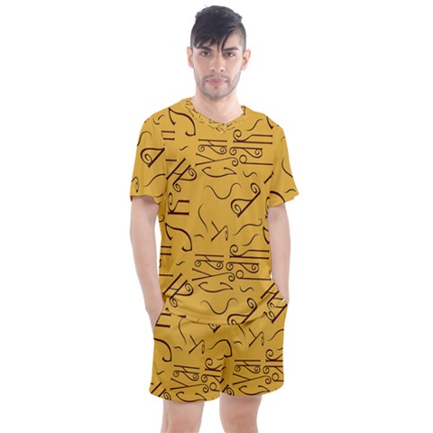 Abstract Pattern Geometric Backgrounds   Men s Mesh Tee And Shorts Set by Eskimos