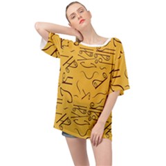 Abstract Pattern Geometric Backgrounds   Oversized Chiffon Top by Eskimos