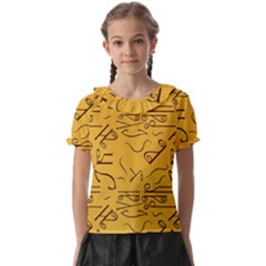 Abstract Pattern Geometric Backgrounds   Kids  Frill Chiffon Blouse by Eskimos