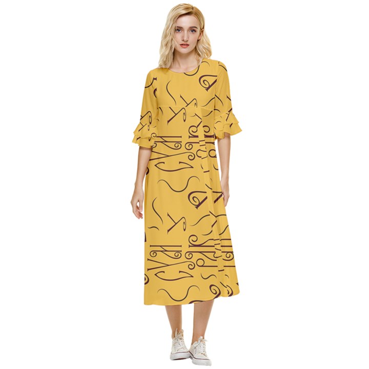 Abstract pattern geometric backgrounds   Double Cuff Midi Dress